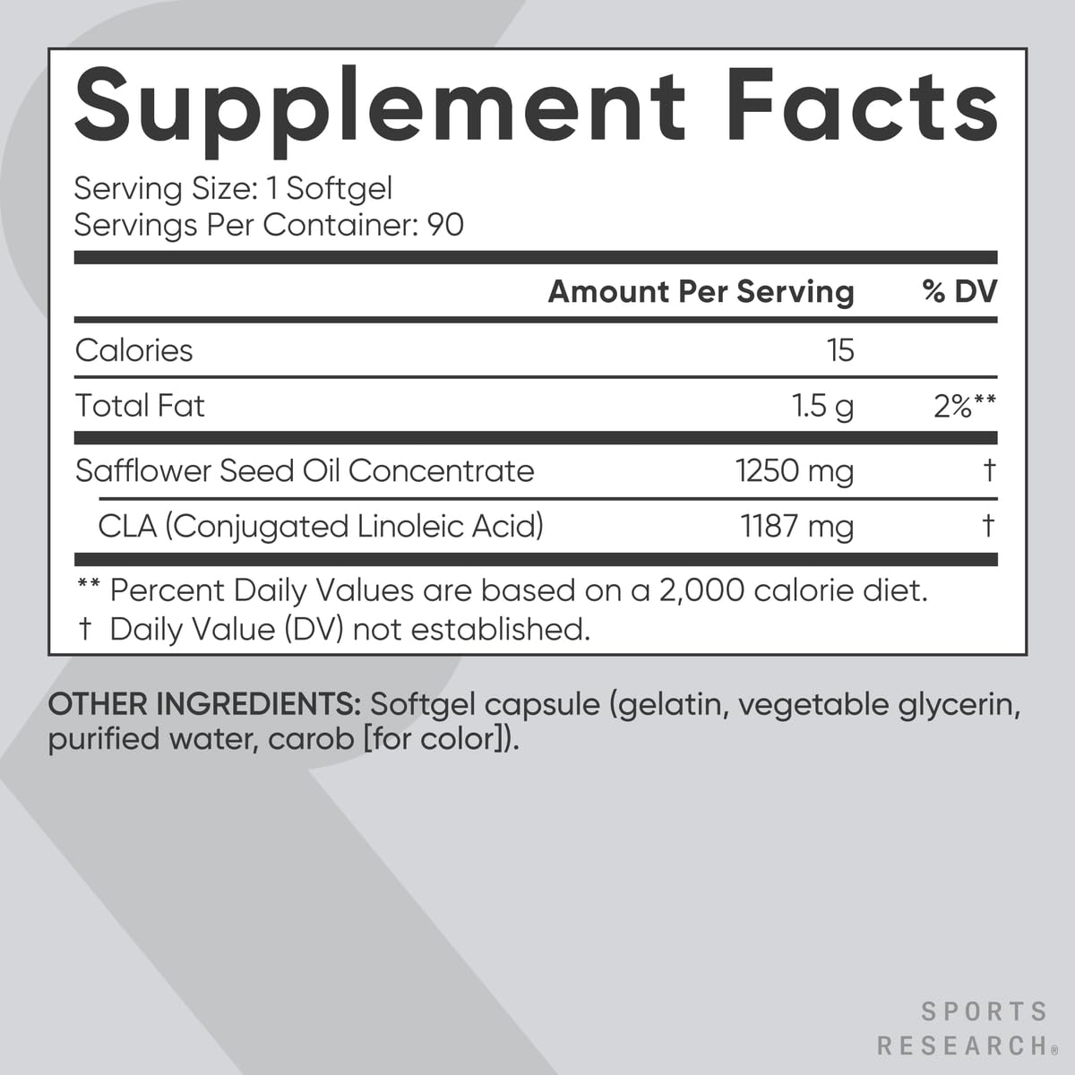 Sports Research CLA US-made badge indicating quality control.