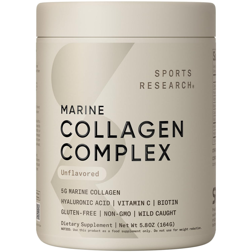 Sports Research Collagen Beauty Complex bottle for daily skincare support.