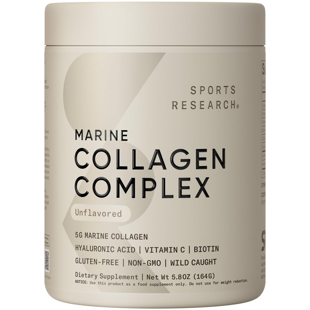 Sports Research Collagen Beauty Complex bottle for daily skincare support.