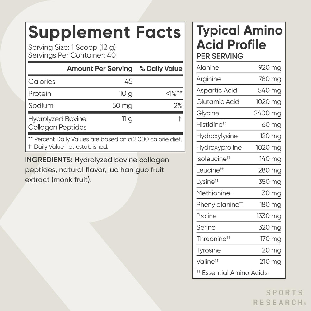 Sports Research Collagen Peptides oatmeal topping adds protein to breakfast routine.