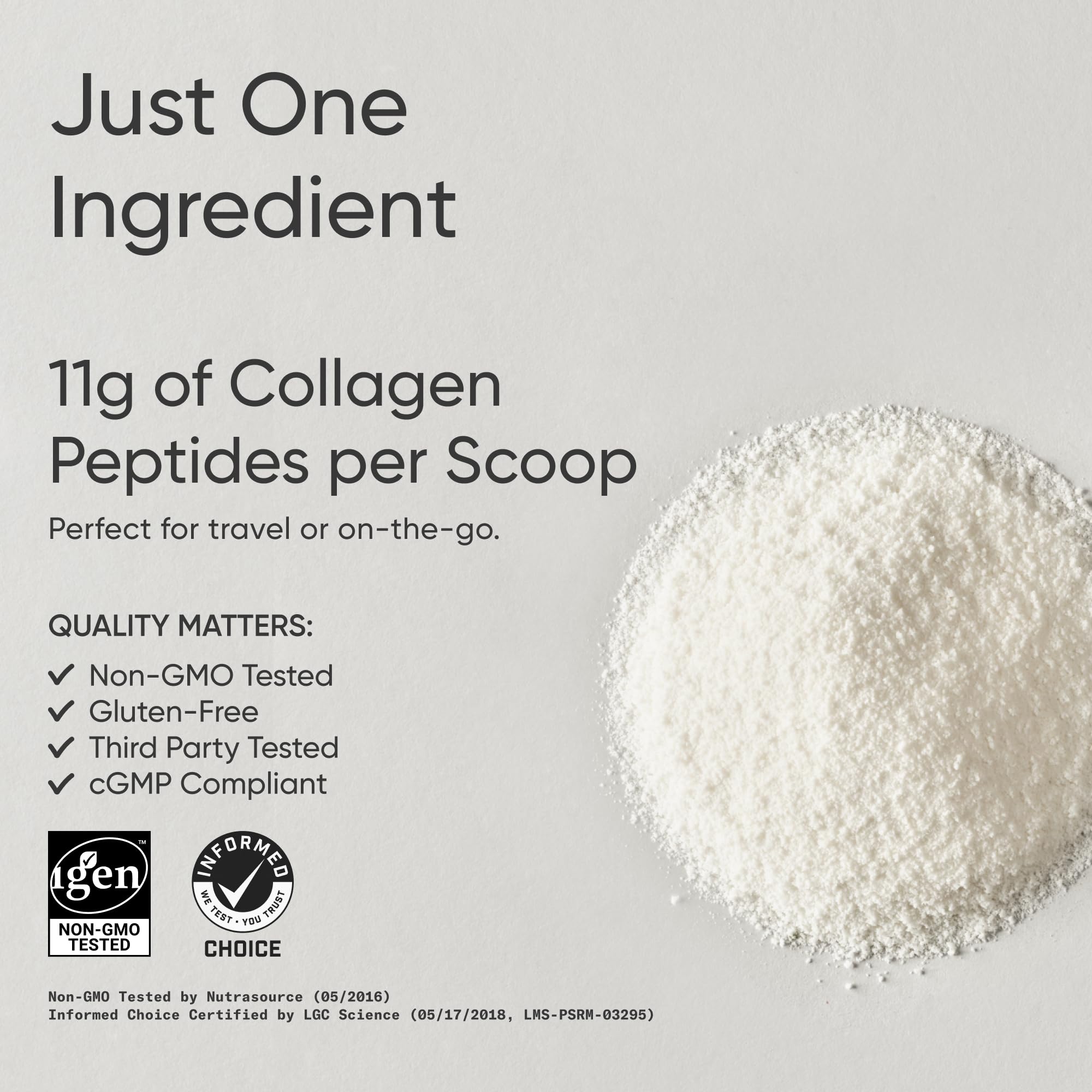 Sports Research Collagen Peptides poured into a glass for easy daily mixing.