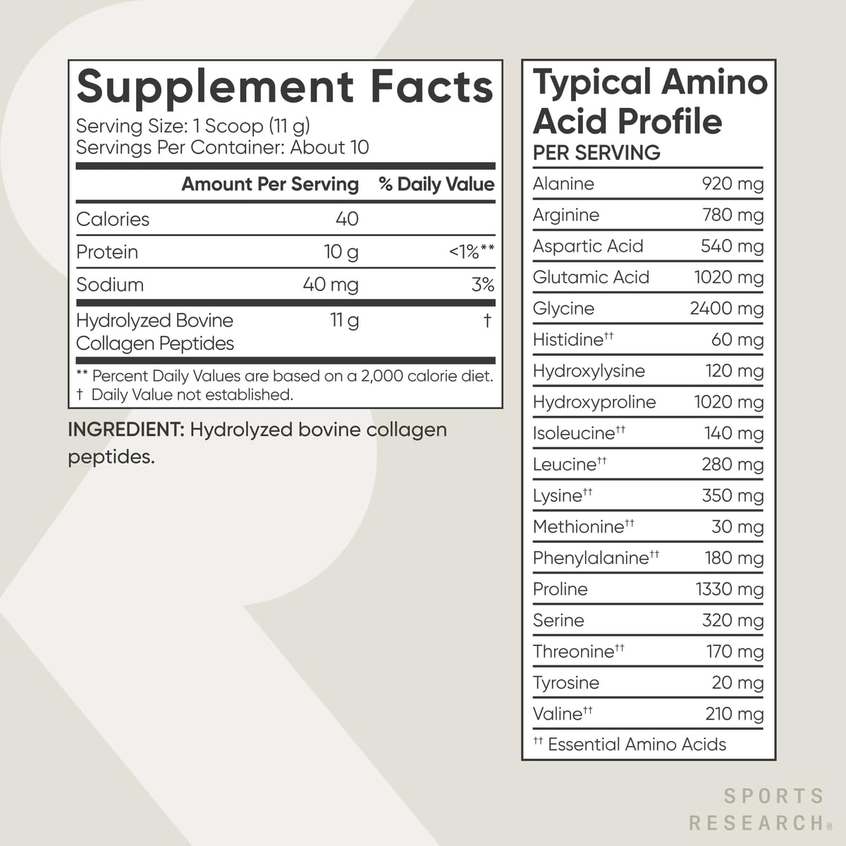 Sports Research Collagen Peptides on a vanity display, may support healthier skin and nails.