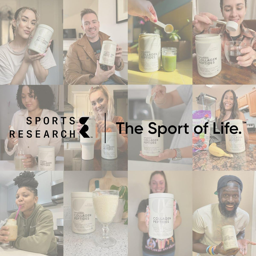 Sports Research colostrum powder unflavored for daily use.