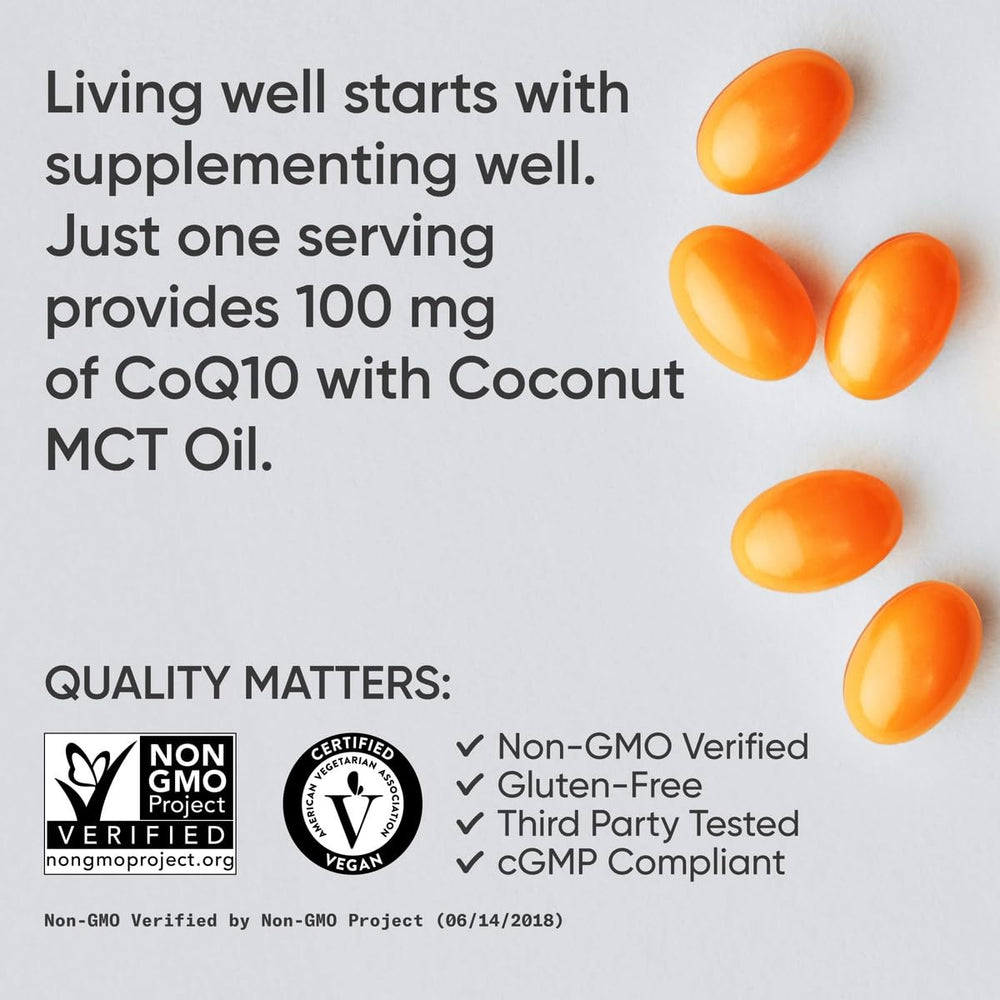 Sports Research CoQ10 softgels with Bioperine and coconut oil emphasis on absorption
