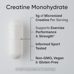 Closeup of Sports Research Creatine Monohydrate capsules highlighting small size for easy daily use.