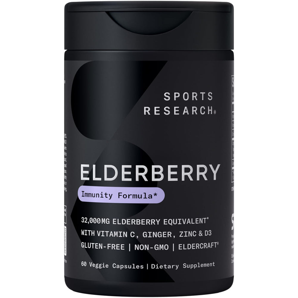Sports Research Daily Immune Elderberry bottle with capsules for daily immune support
