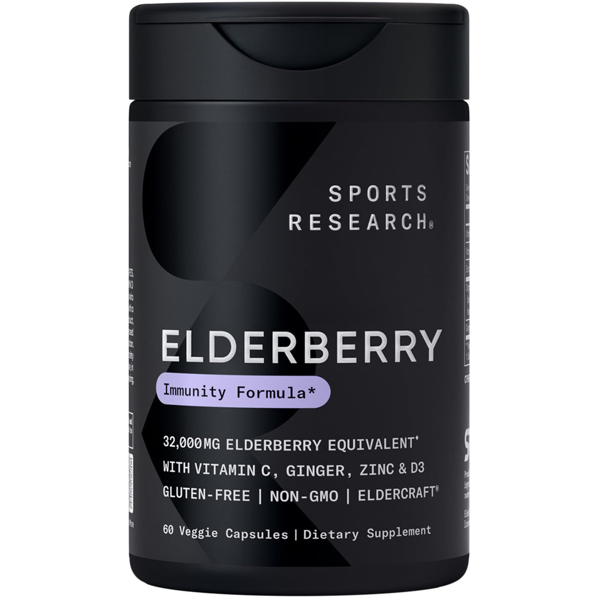 Sports Research Daily Immune Elderberry bottle with capsules for daily immune support