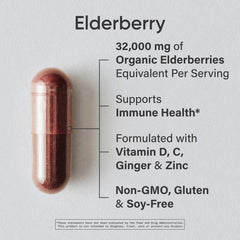 Sports Research Daily Immune Elderberry capsules close-up highlighting potent elderberry blend for wellness