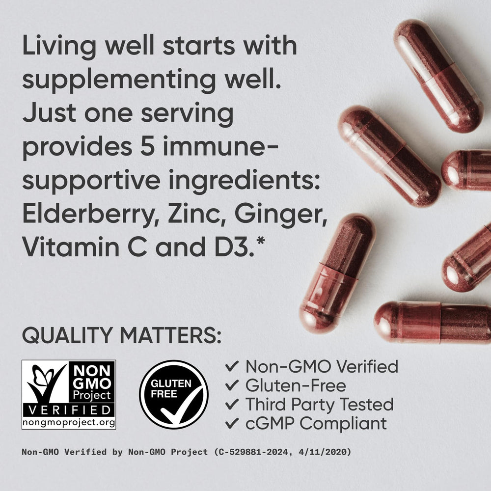 Sports Research Daily Immune ginger and elderberry blend image emphasizing seasonal resilience