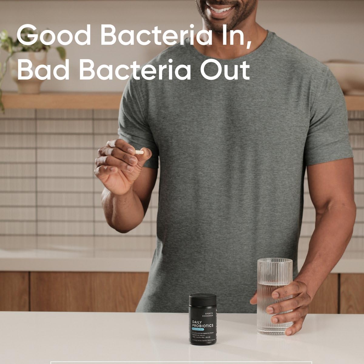 Vegan capsule closeup emphasizes gluten-free and non-GMO quality