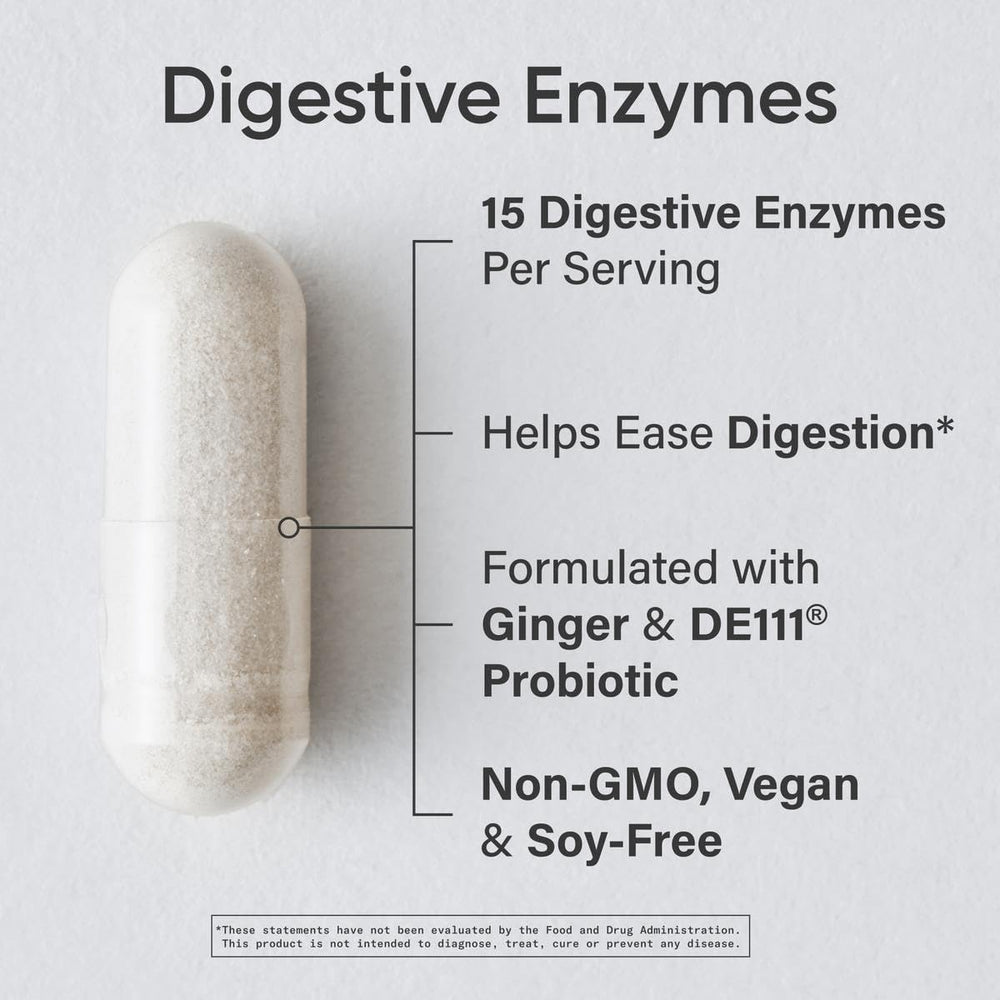 Sports Research Digestive Enzymes probiotics ginger capsule close-up for gut balance