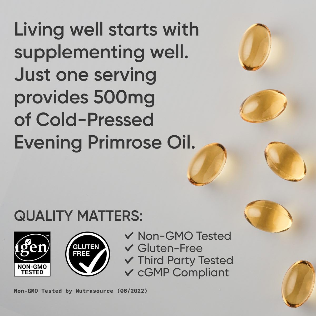 Sports Research Evening Primrose Oil is non-GMO, gluten-free, and soy-free for sensitive diets.