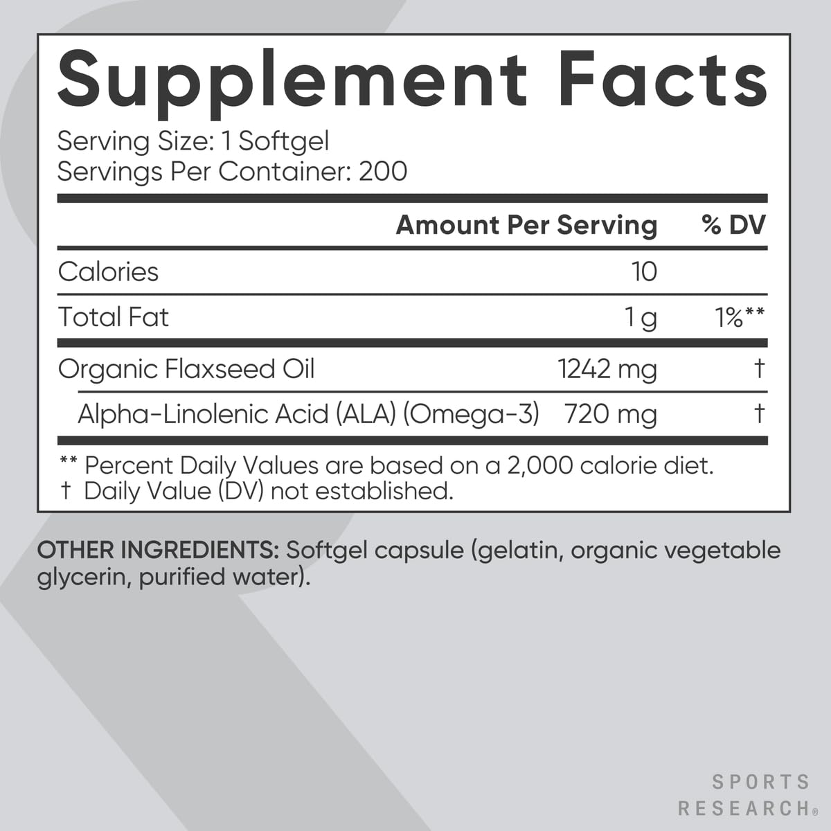 Gluten-free icon for Sports Research flaxseed oil softgels product
