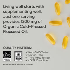 US facility label on Sports Research flaxseed oil softgels bottle