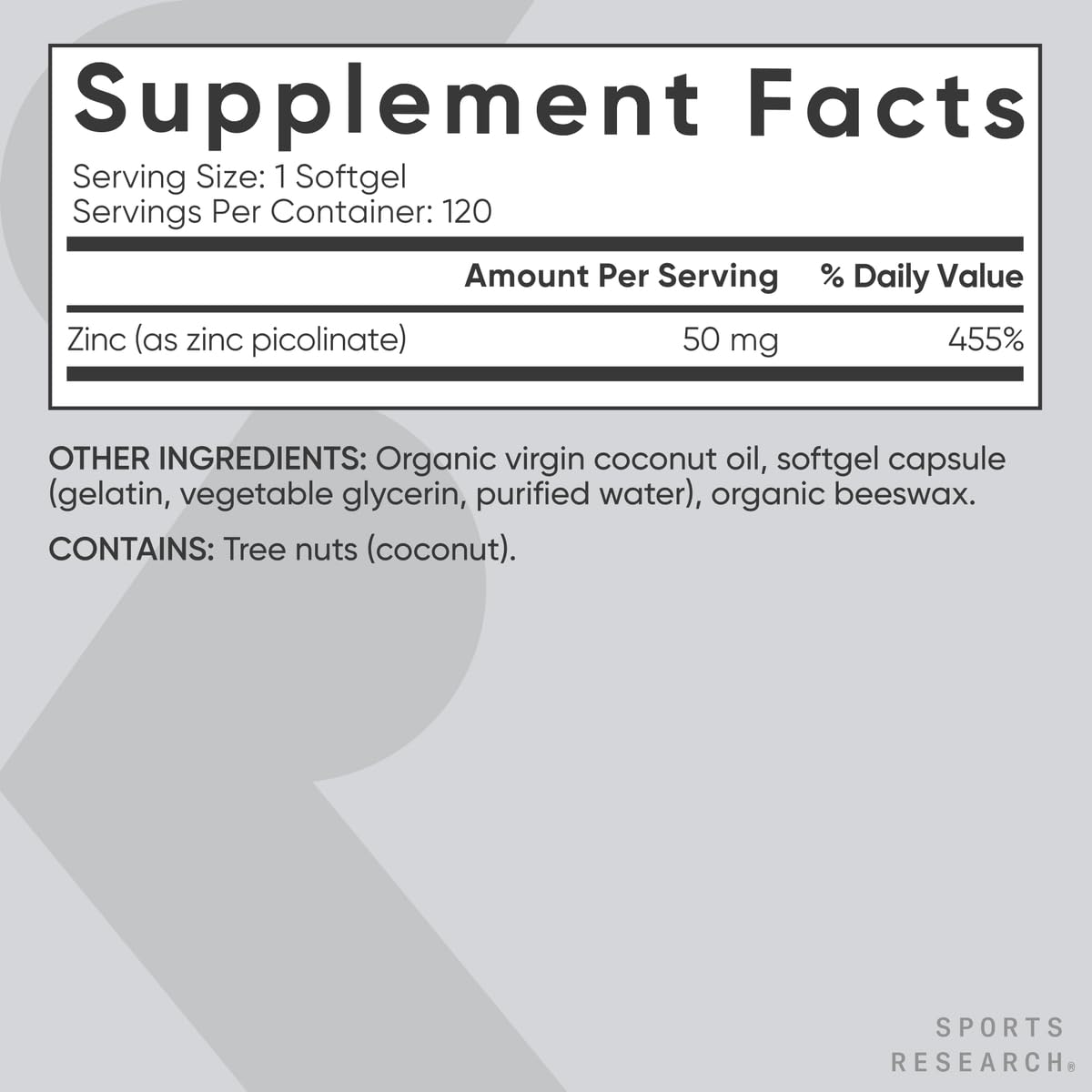 Sports Research gluten-free label on bottle emphasizes allergy-friendly supplement.