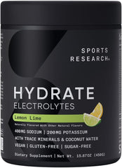 Sports Research Hydrate close-up label showing minerals and vitamins