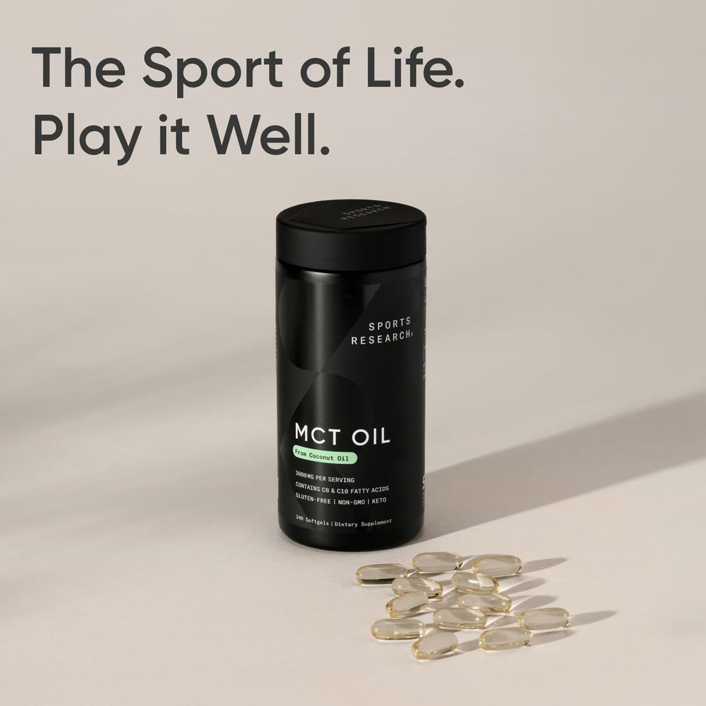 Sports Research travel-friendly capsules ready for everyday keto routines.