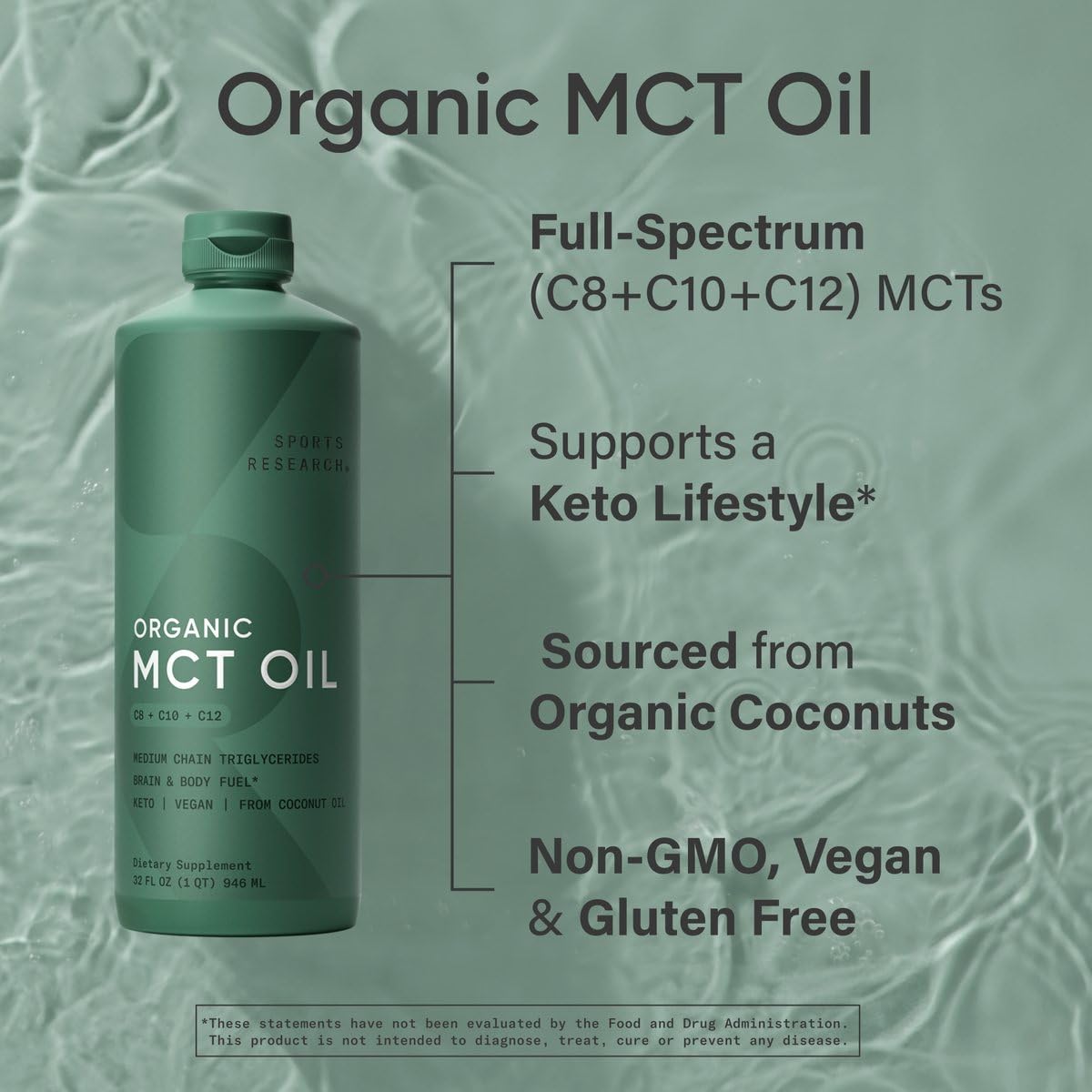 Sports Research MCT Oil blends smoothly into coffee for a creamy start.