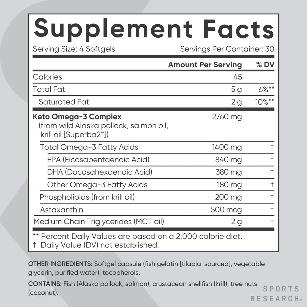 Sports Research Keto Omega bottle on kitchen counter for daily wellness routine