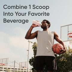 GoBHB scoop shown for easy half-to-one scoop mixing.