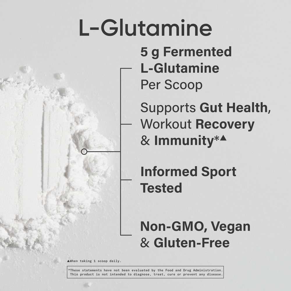 Glass of water with Sports Research L-Glutamine mixed in