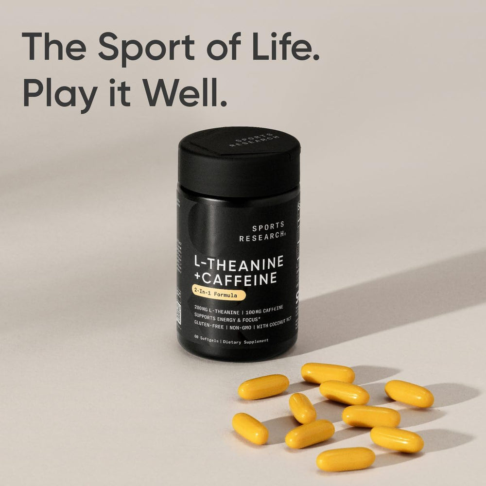 Sports Research Alphawave and PurCaf icons on ingredient panel.