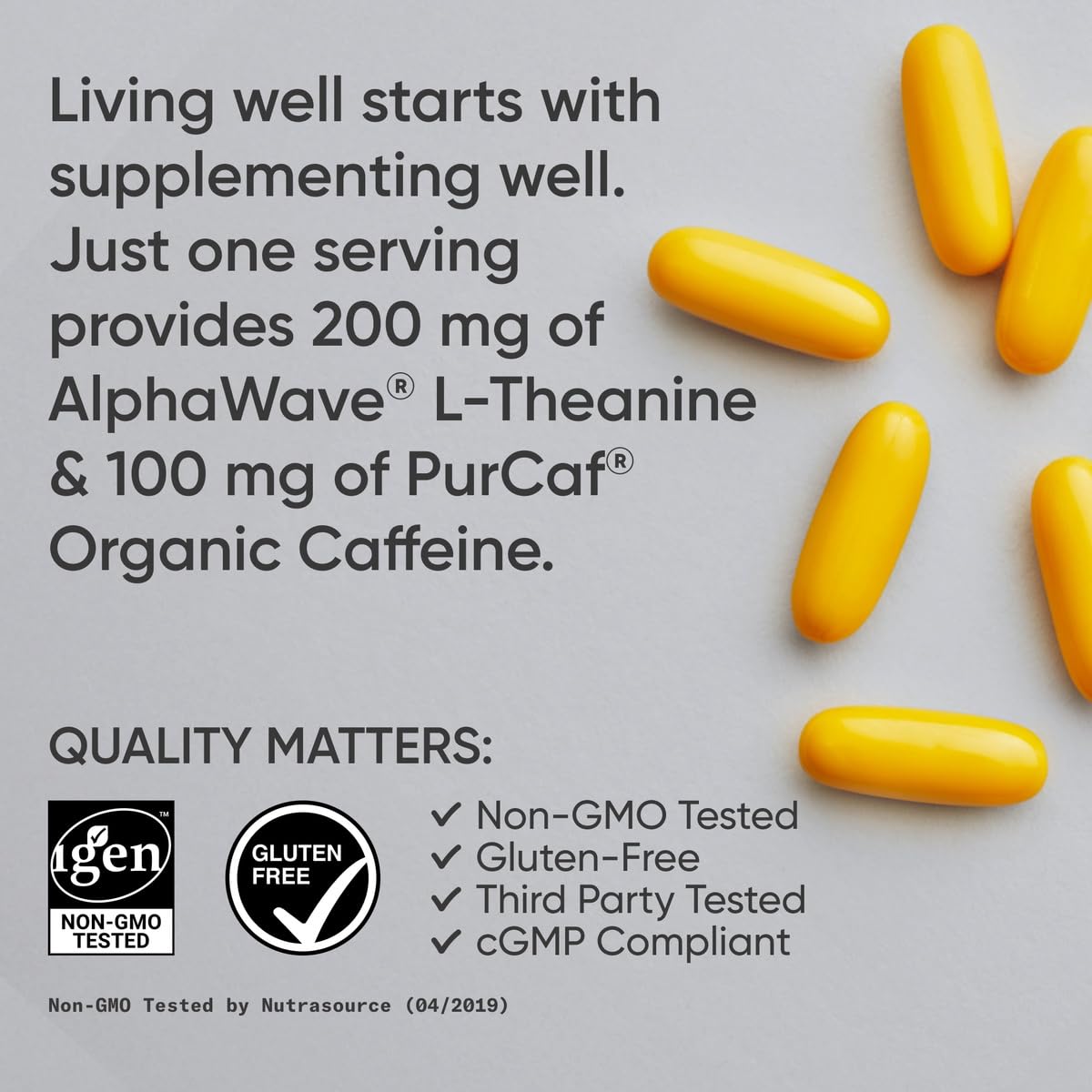 Sports Research packaging display emphasizes non-GMO and gluten-free.