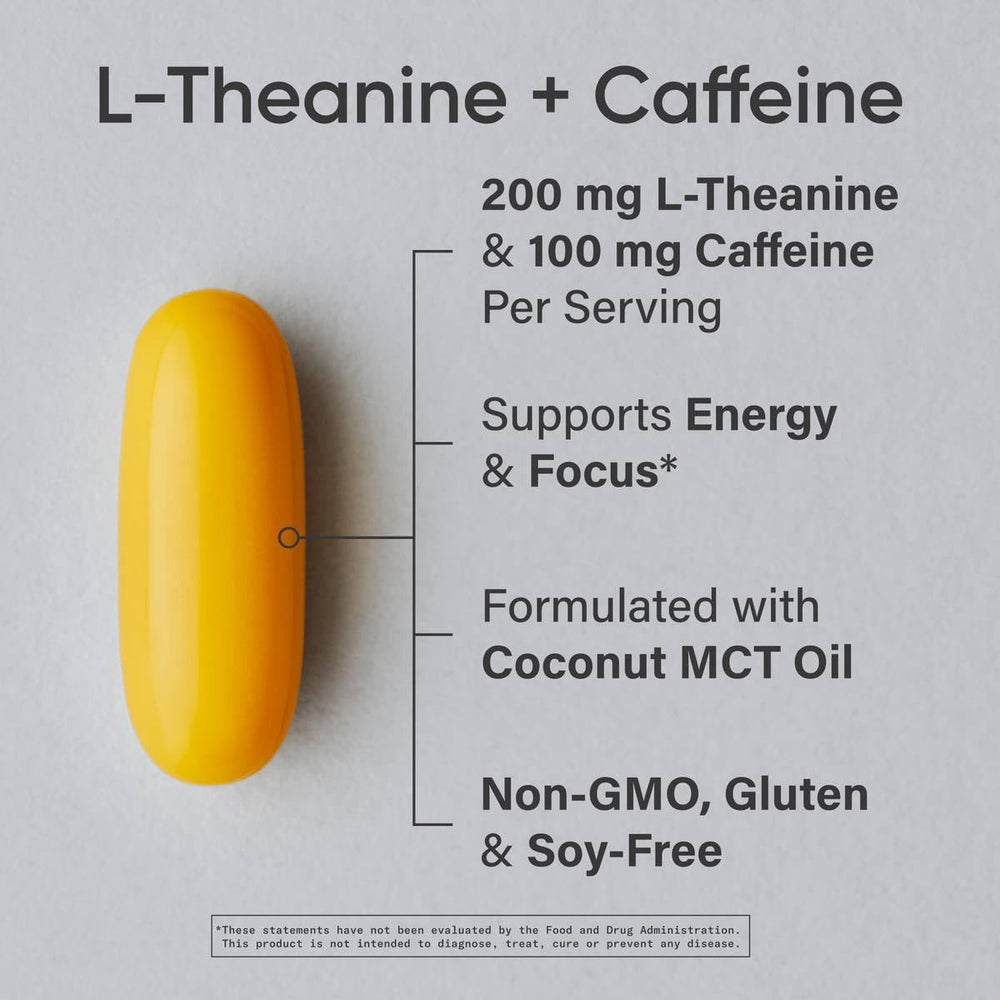 Sports Research L-Theanine and Caffeine softgel pour for quick study boost.
