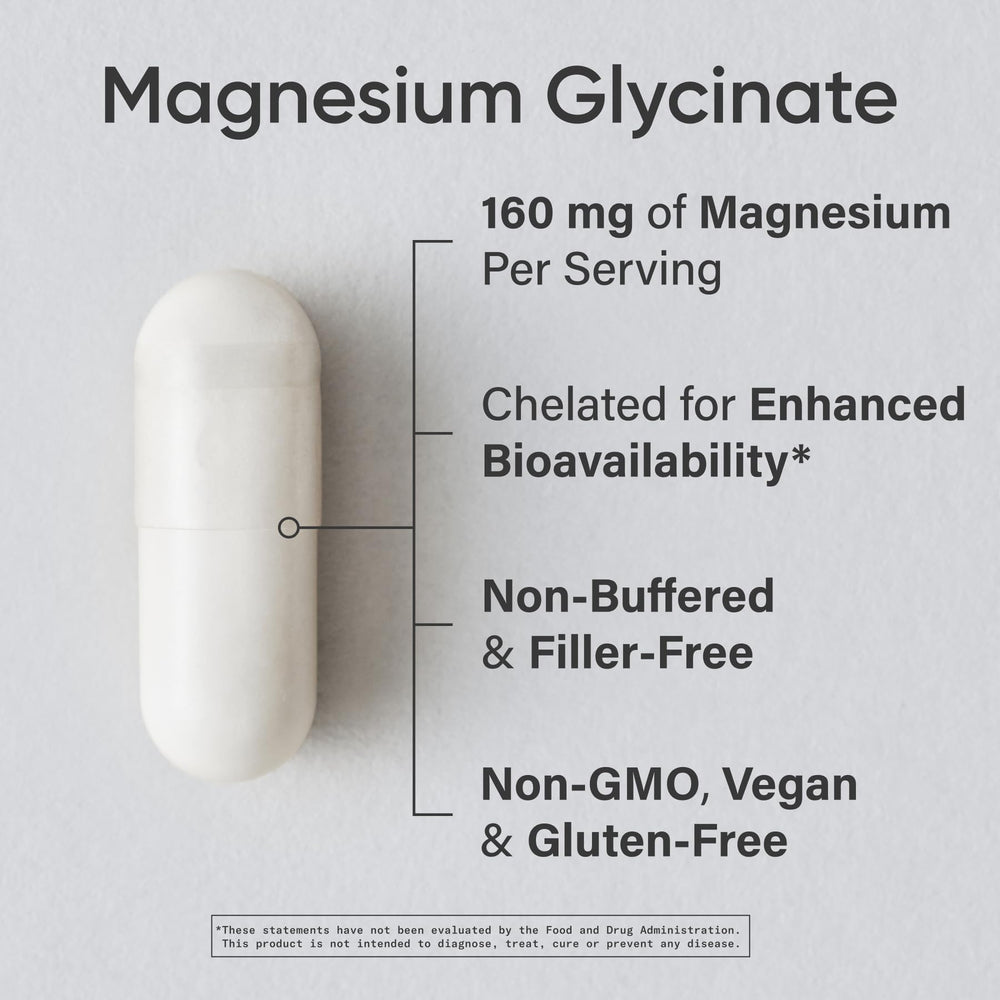 Sports Research Magnesium Glycinate capsules close-up highlights chelated magnesium for enhanced absorption.