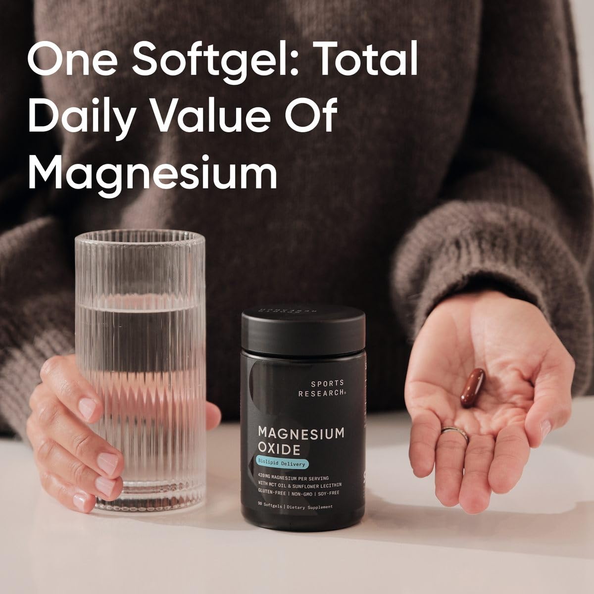 Sports Research Magnesium Oxide third-party tested seal reinforces product reliability and safety.