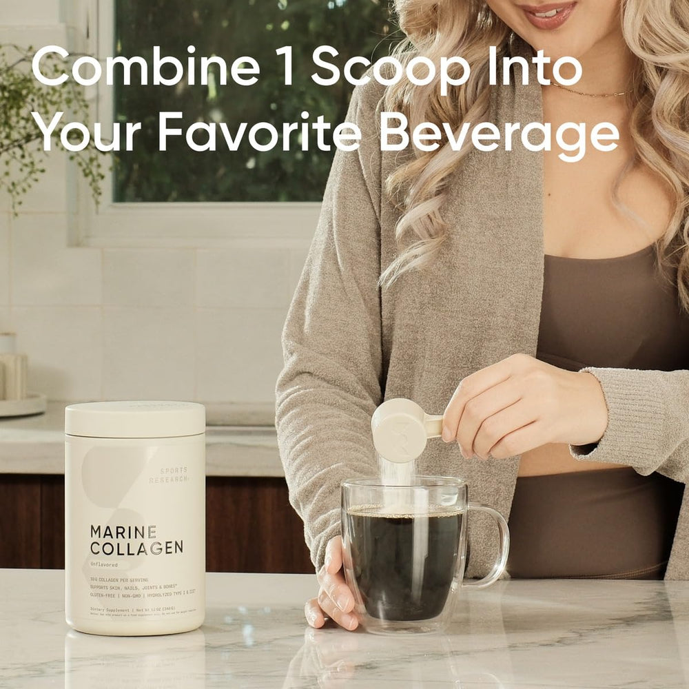 Sports Research Marine Collagen Powder dissolving easily in water
