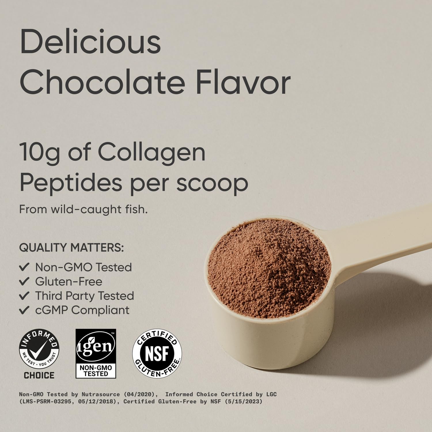Scoop of Sports Research Marine Collagen to measure a serving.
