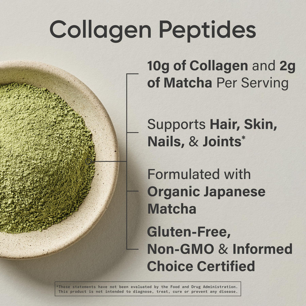 Sports Research matcha latte—hot beverage with added collagen.