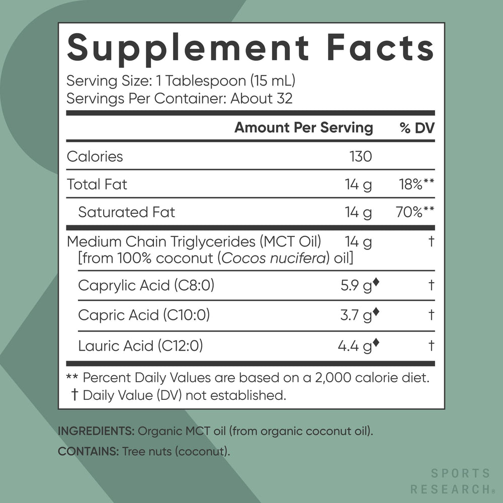 Sports Research MCT Oil keto smoothie addition for flavorless energy