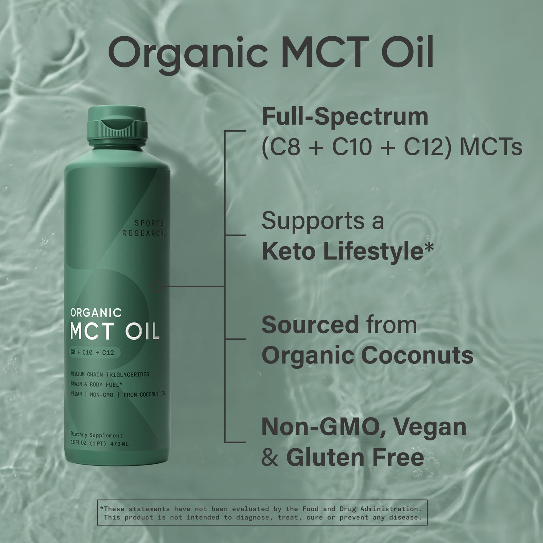 Sports Research MCT Oil unflavored coffee mix blending seamlessly