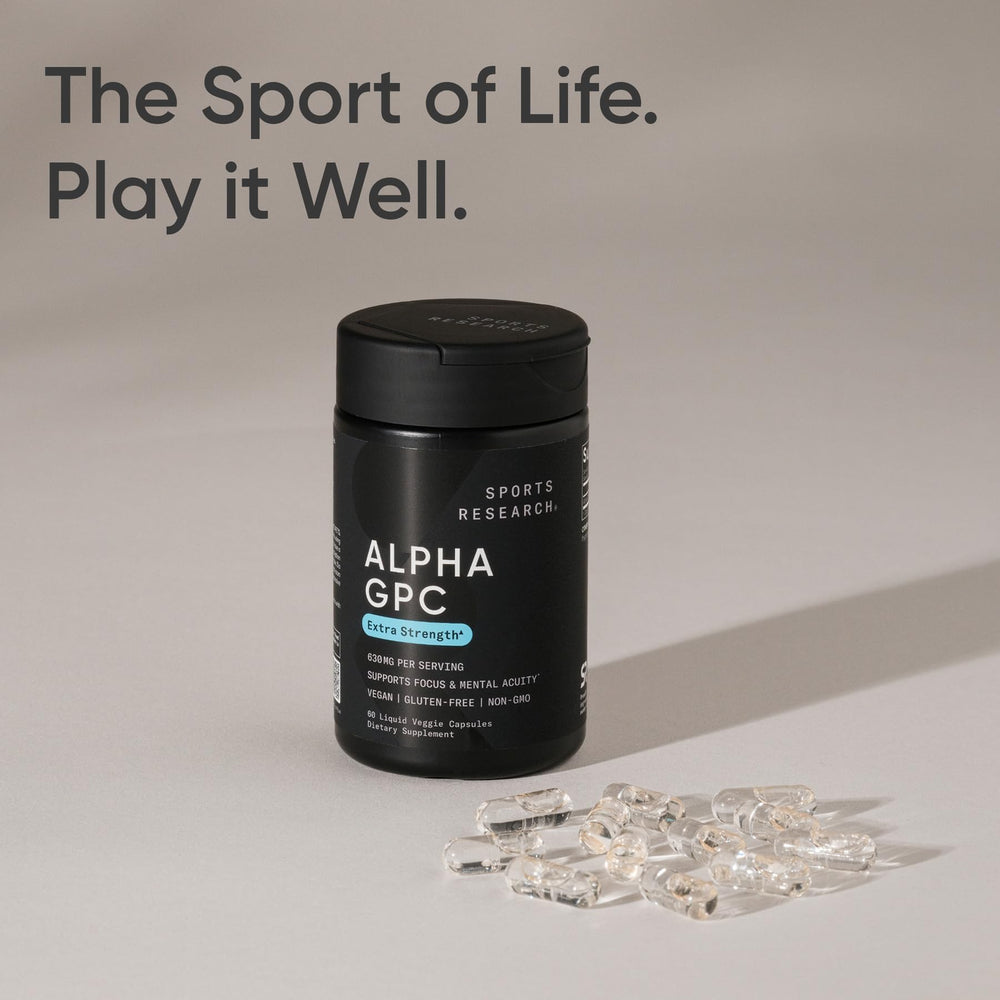Sports Research Alpha GPC 630mg recommended for morning cognitive tasks
