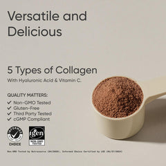Sports Research chocolate collagen powder dissolves smoothly in coffee