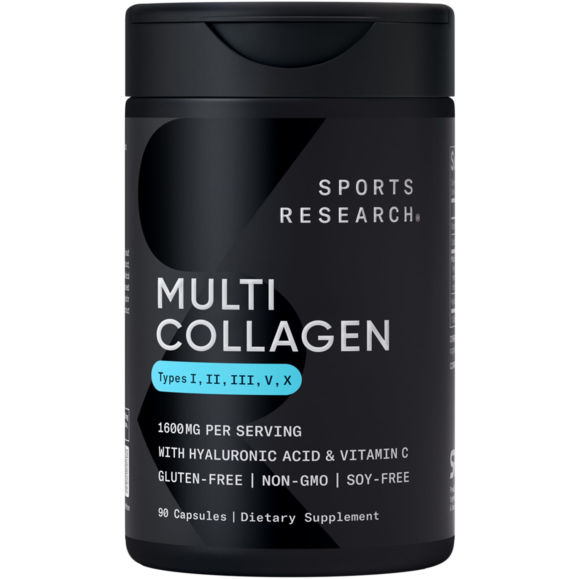 Sports Research Multi Collagen pills in front bottle support joint comfort and skin health.
