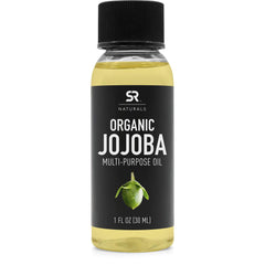 Sports Research Naturals Organic Jojoba Oil 1oz bottle for lightweight skin hydration.