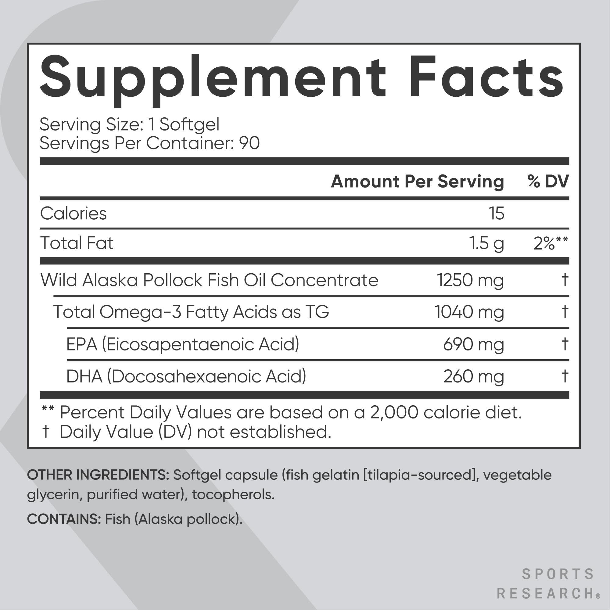 MSC-certified seal on Sports Research Omega-3 packaging.