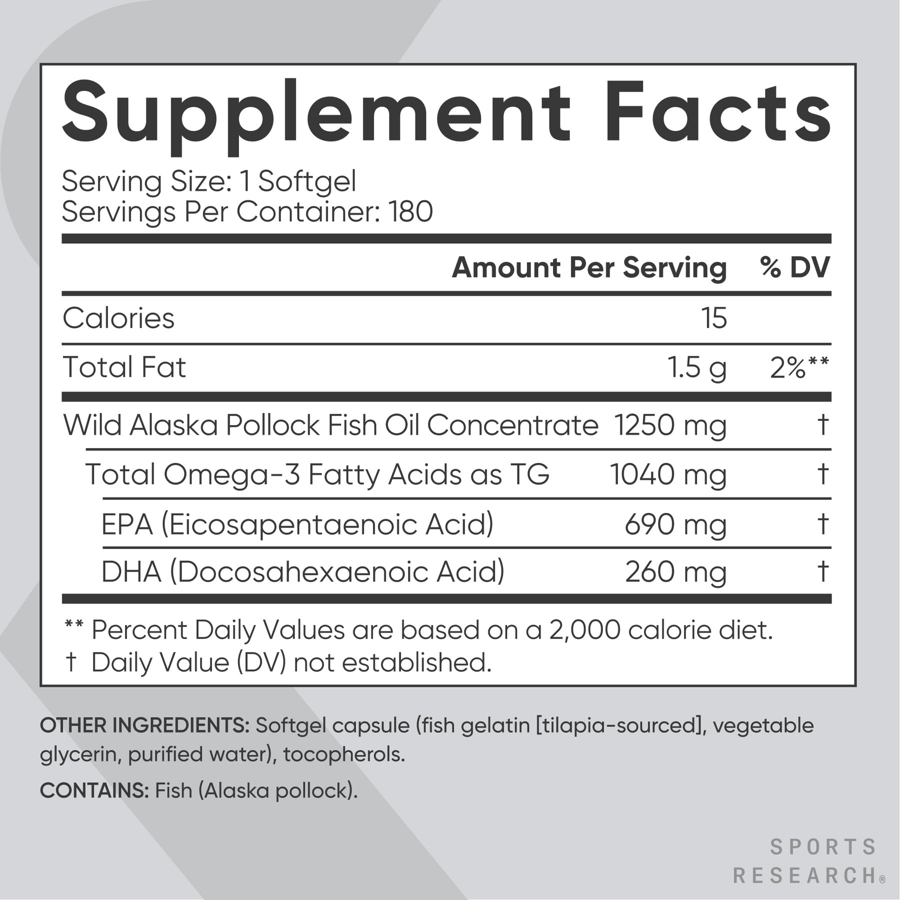 Wild Alaska Pollock source on label emphasizes sustainable omega-3 supply