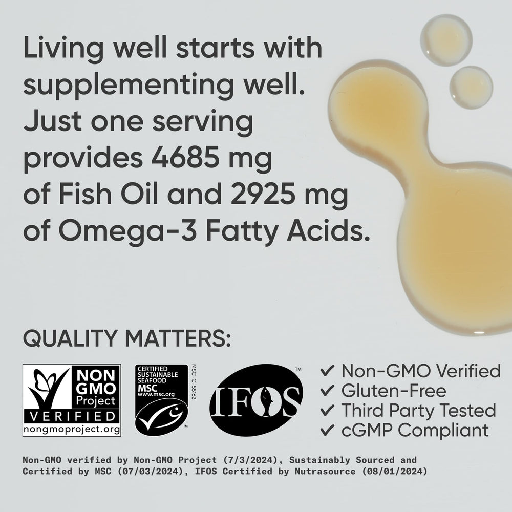 Sports Research Omega-3 bottle label highlighting wild Alaska Pollock source.