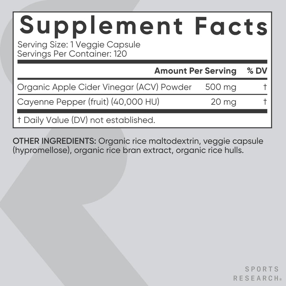 Sports Research organic fermented apple cider bottle highlighting natural sourcing
