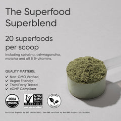 Sports Research Organic Greens original tub emphasizes neutral taste for versatile smoothies