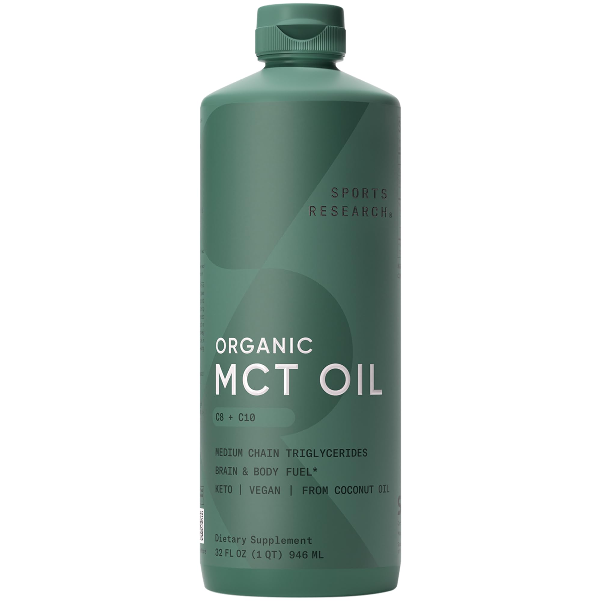 Sports Research Organic MCT Oil bottle ready for keto energy mix.