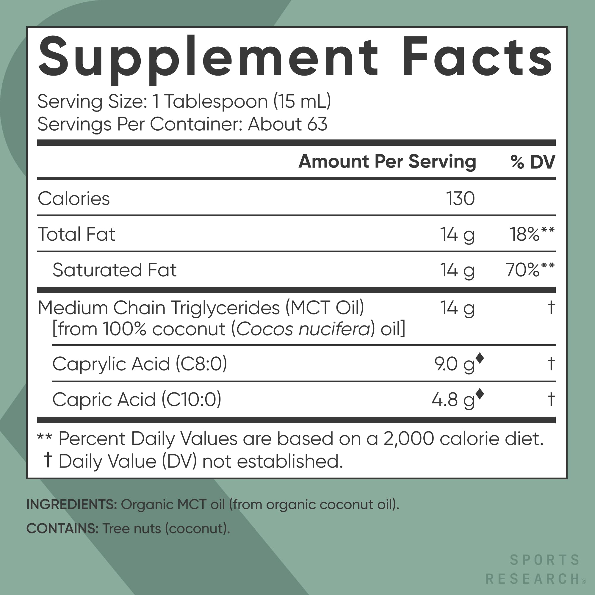 Sports Research Organic MCT Oil pour in tea for a clean, light boost.