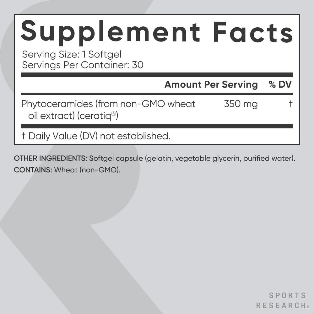 Sports Research Phytoceramides packaging emphasizing premium quality