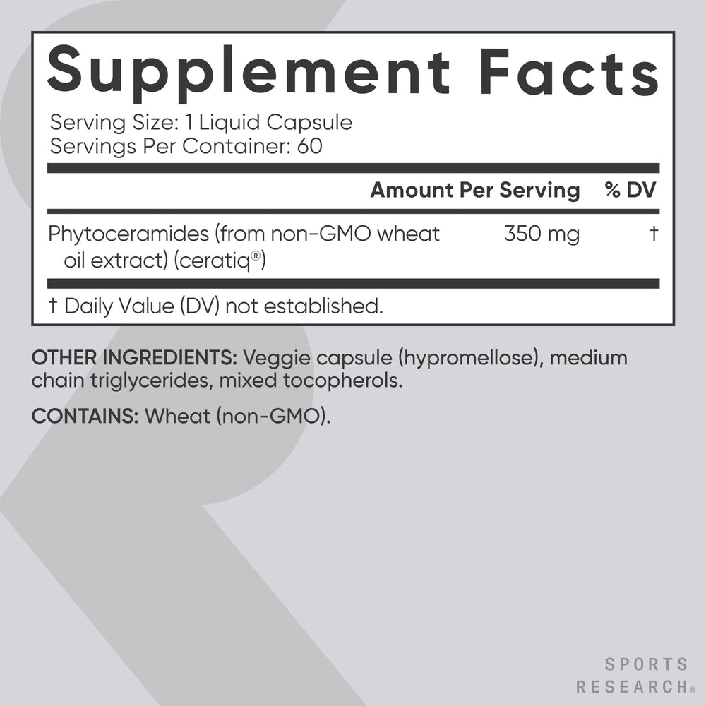 One daily capsule from Sports Research Phytoceramides for skincare support
