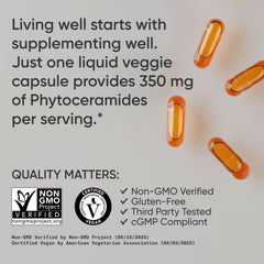 Sports Research Phytoceramides packaging front showing vegan and non-GMO features