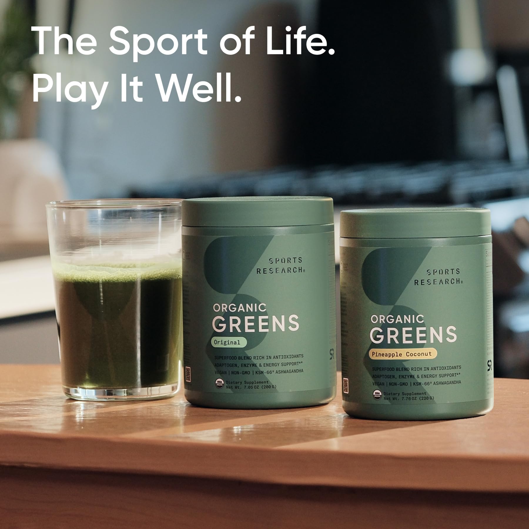 Sports Research prebiotic fiber from baobab and jerusalem artichoke in greens powder